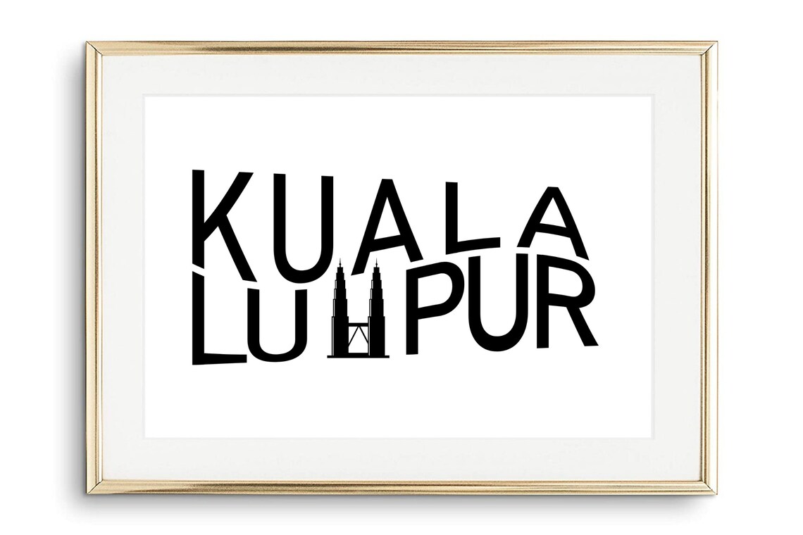 Kuala Lumpur Malaysia Petronas Towers Typography Travel Poster - Image 2