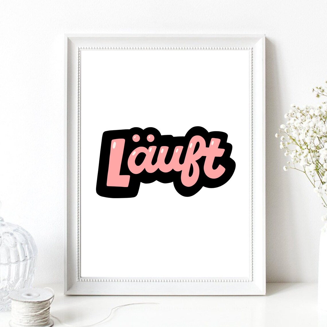 Din A4 Art Print Without Frame Runs Motivation Modern Pop Art Lettering Picture Poster Print - Image 2