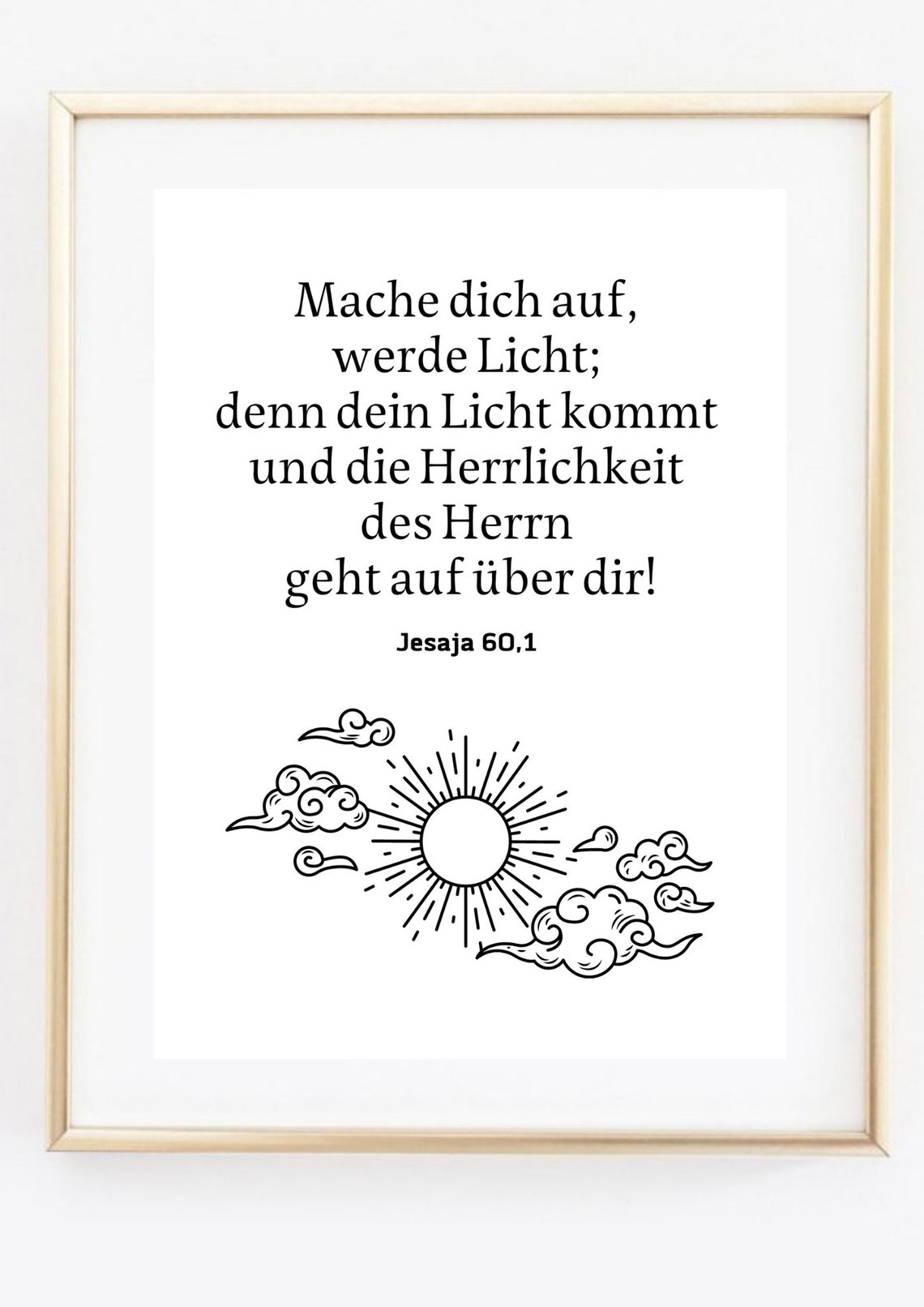 Din A4 Art Print Without Frame Saying Isaiah Bible Verse Become Light Religion God Church Typography Christian Picture Gift - Image 2