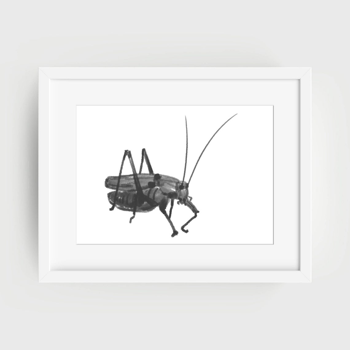 Din A4 Art Print Without Frame Grasshopper Grasshopper Insect Ink Ink Drawing Nature Picture Poster Gift - Image 2