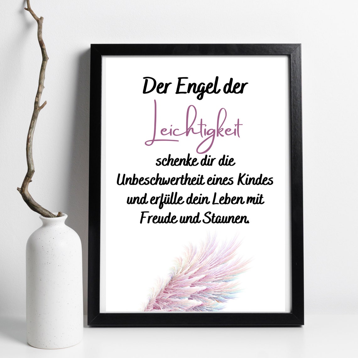 Angel Of Lightness German Blessing Angel Wing Pastel Wall Art Poster - Image 3
