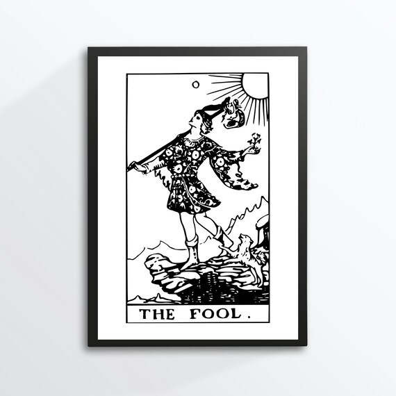 The Fool Tarot Card Rider Waite New Beginnings Mystical Art Print