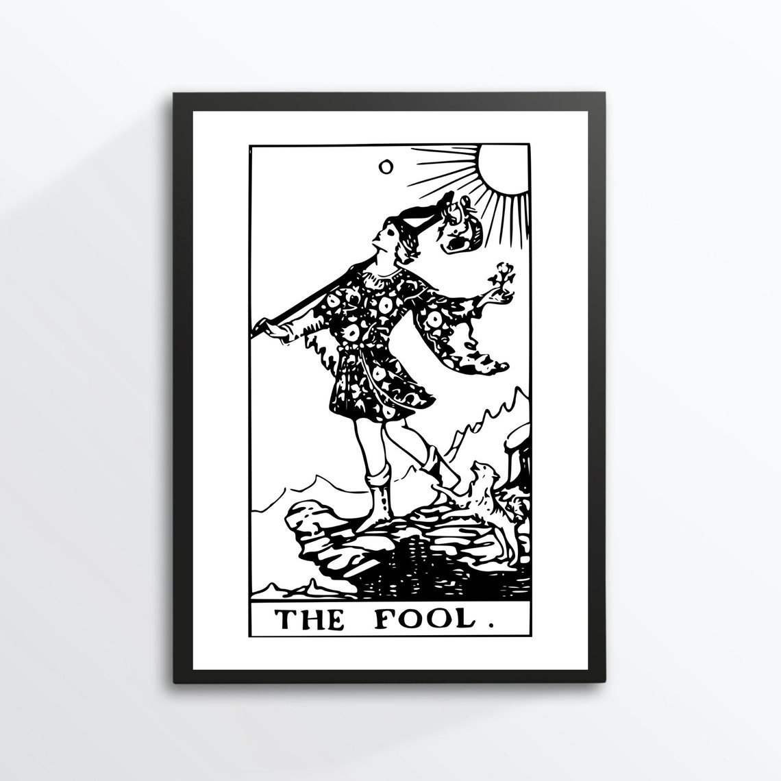 The Fool Tarot Card Rider Waite New Beginnings Mystical Art Print