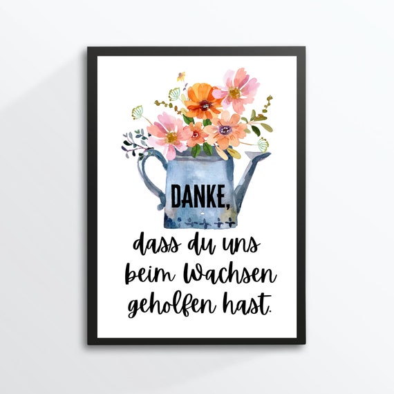 Din A4 Art Print Without Frame Saying Thank You For Helping Us Gift Educator Teacher Farewell Thank You Print Poster Picture