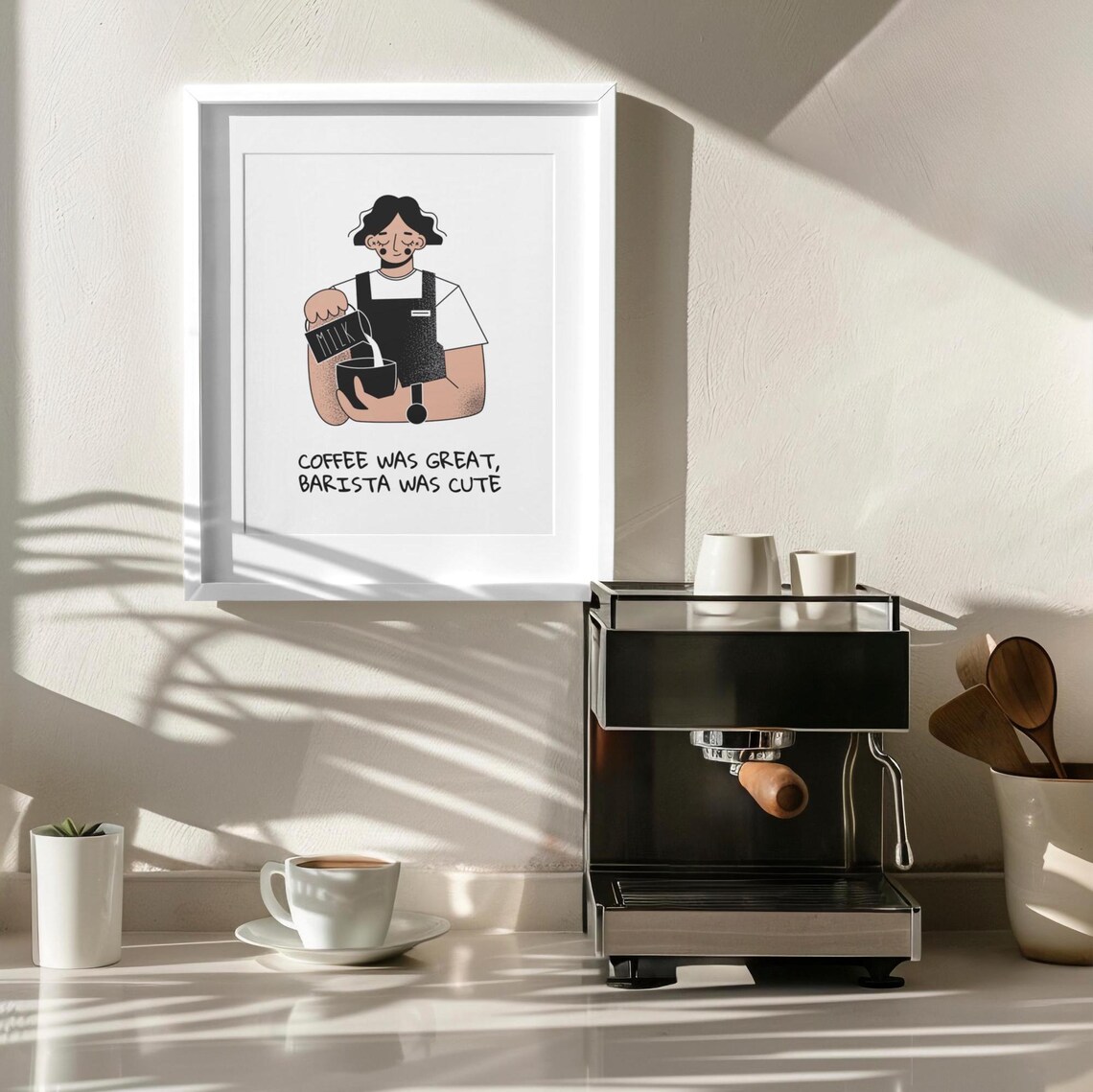 Five Star Coffee Review, Cute Barista Kitchen Poster - Image 2