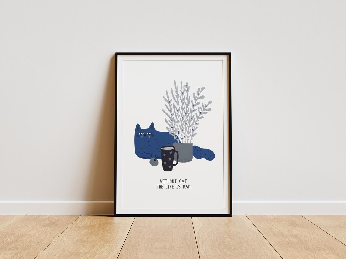 Funny Cat Quote Poster, Cat Lover Gift Typography - Image 2