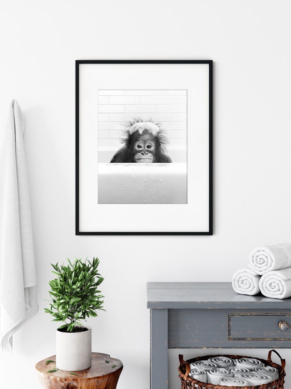 Orangutan Funny Animal Lover Bathroom Art Print
