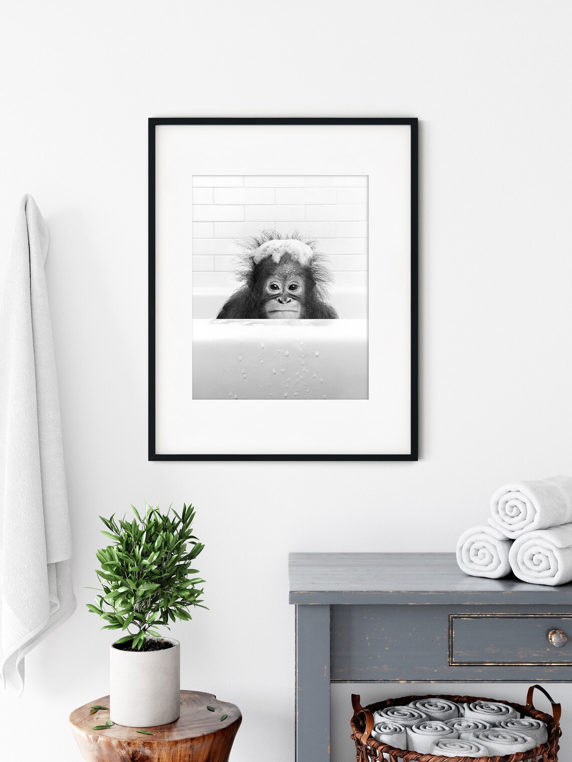 Orangutan Funny Animal Lover Bathroom Art Print