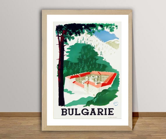Bulgarie Vintage Travel Poster Retro Bulgarie Poster Gift Idea Wall Decor