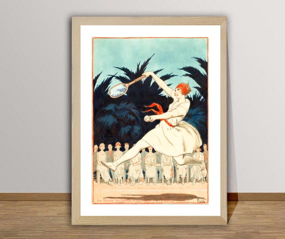Tennis Player Vintage Tennis Poster Tennis Lovers Poster Gift Idea Wall Decor