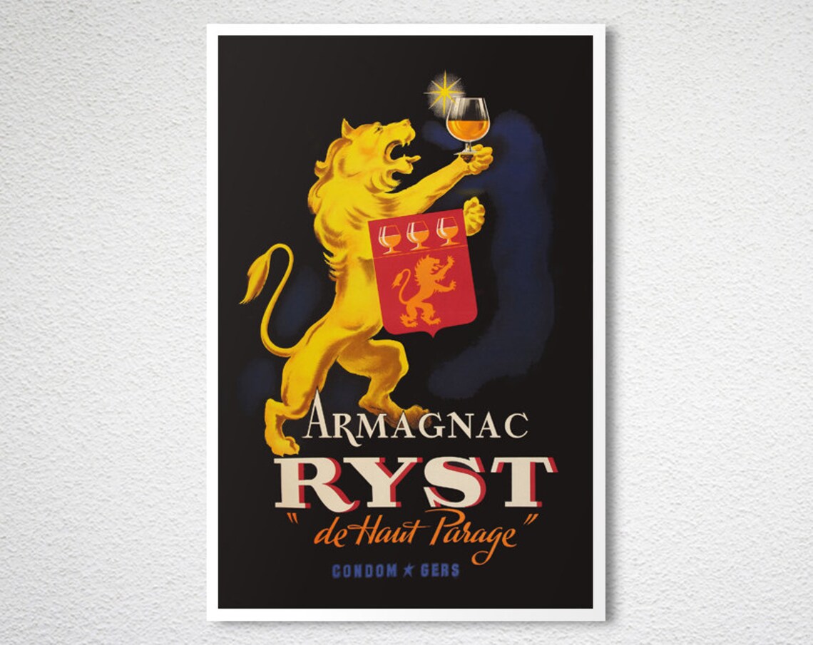 Armagnac Ryst Cognac Vintage Travel Poster - Image 2