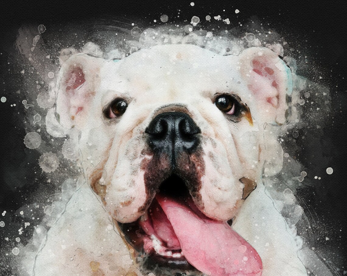 Custom Dog Watercolor Portrait, Pet Art Print
