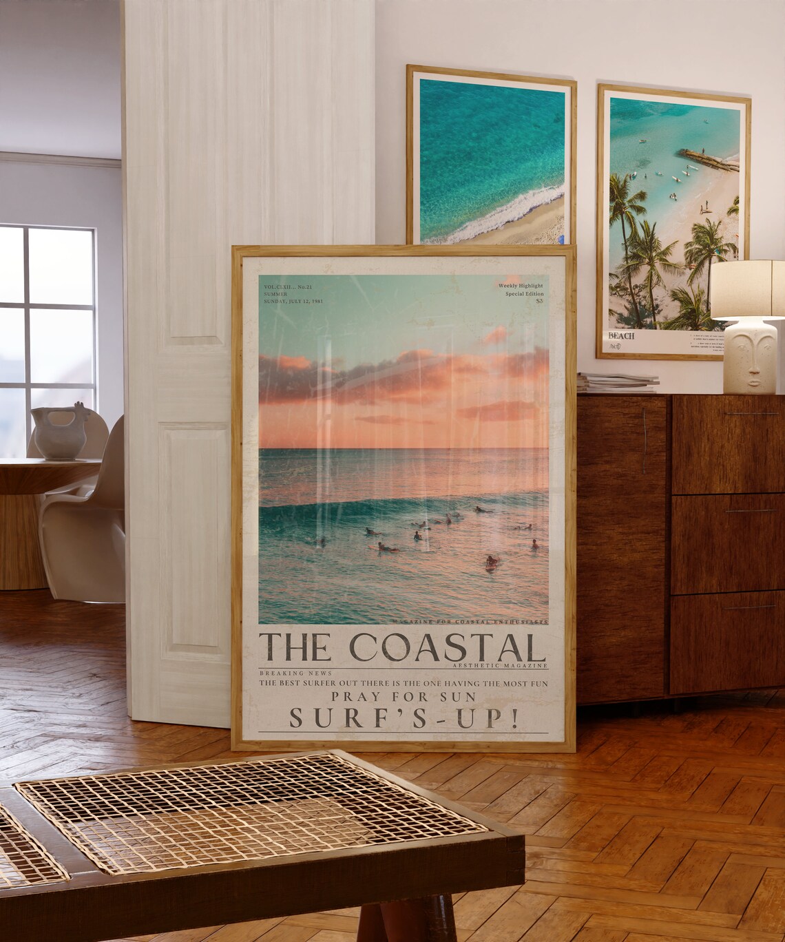 The Coastal Surfs Up Vintage Surf Poster - Image 3