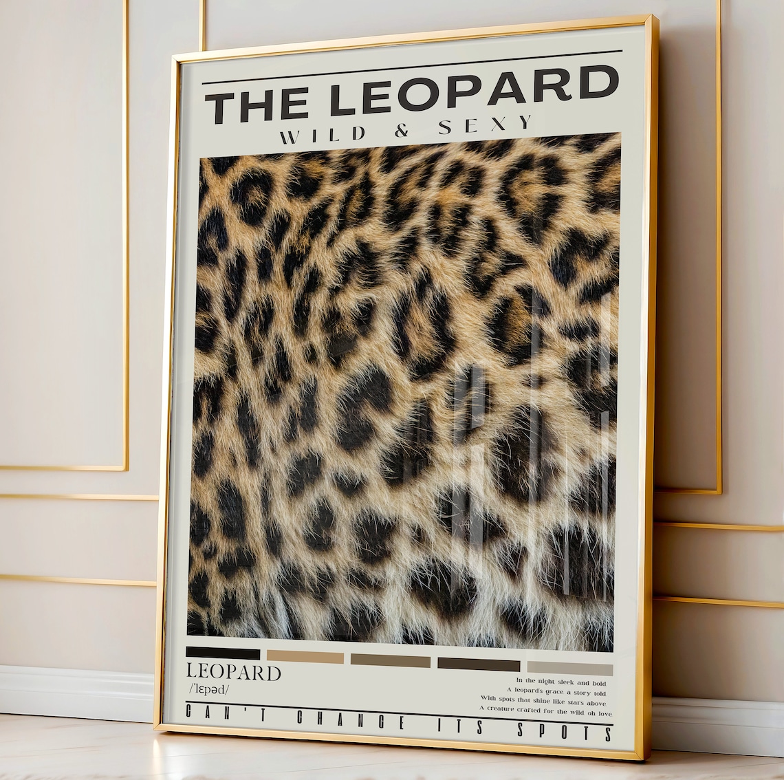 Leopard Pattern Poster, Preppy Bedroom Decor