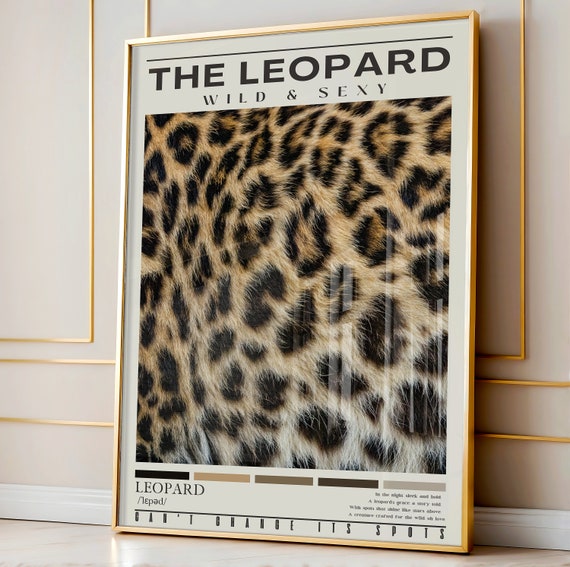 Leopard Pattern Poster, Preppy Bedroom Decor