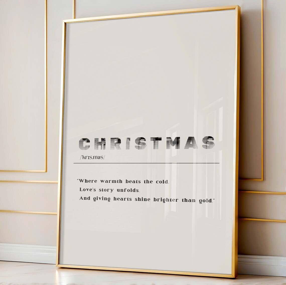 Christmas Definition Print Minimalist White Black Rule Heartfelt Quote Decor - Image 2
