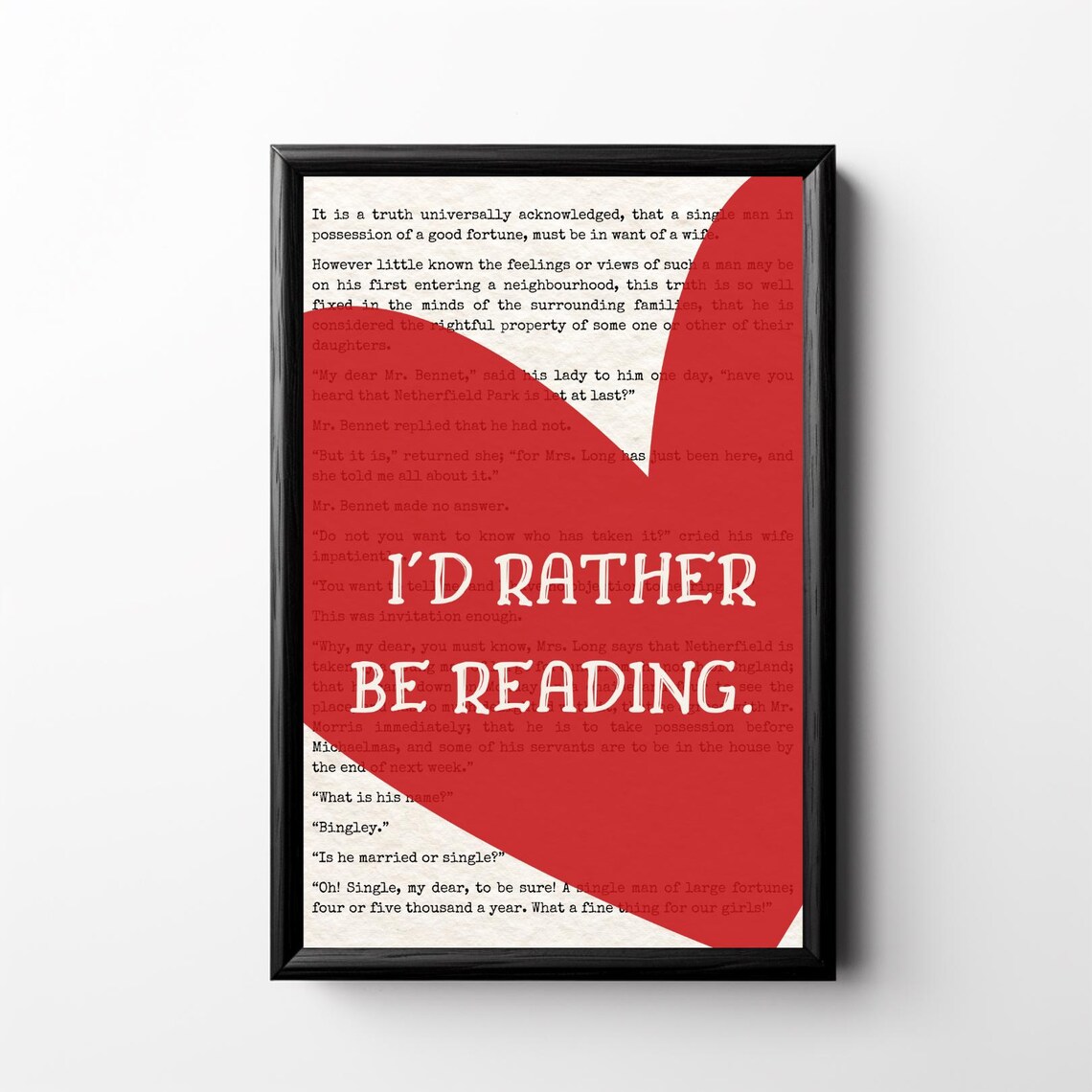 I'd Rather Be Reading Jane Austen Quote for Book Lovers Poster - Image 6