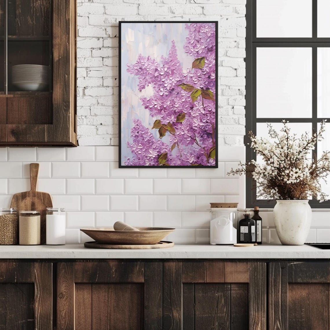 Lilac Art Print French Lilac Painting Vintage Floral Wall Art Spring Flower Impasto Oil Painting Provence Countryside Decor - Image 6