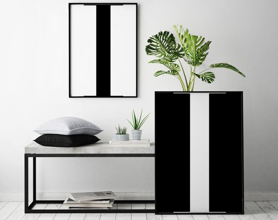 Minimalist Black Letter I Typography Modern Monogram Wall Art