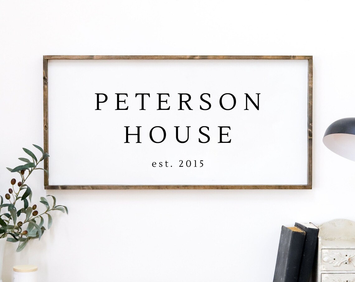 Peterson House Est 2015 Personalized Family Name Poster for Entryway
