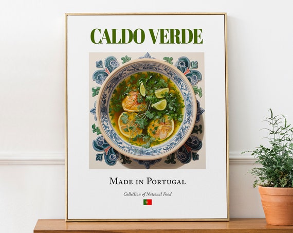 Caldo Verde on Azulejo Tile, Portugal Food Art Print