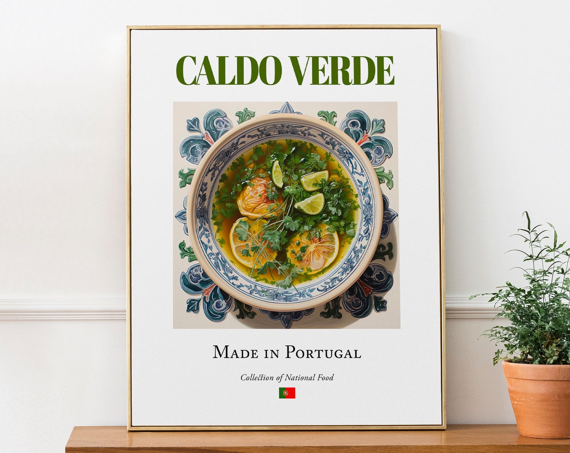 Caldo Verde on Azulejo Tile, Portugal Food Art Print