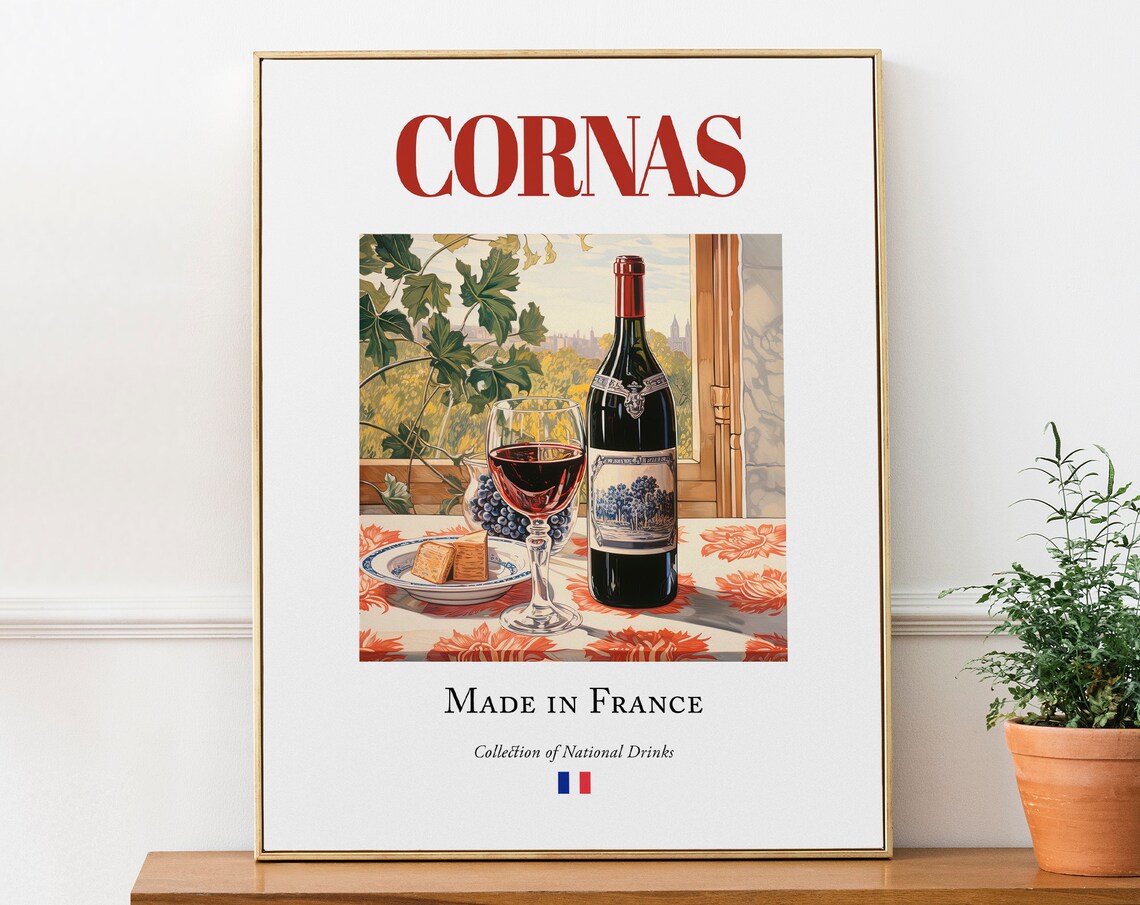 Cornas Wine Maiolica Tile, Rhône-Alpes Art Print
