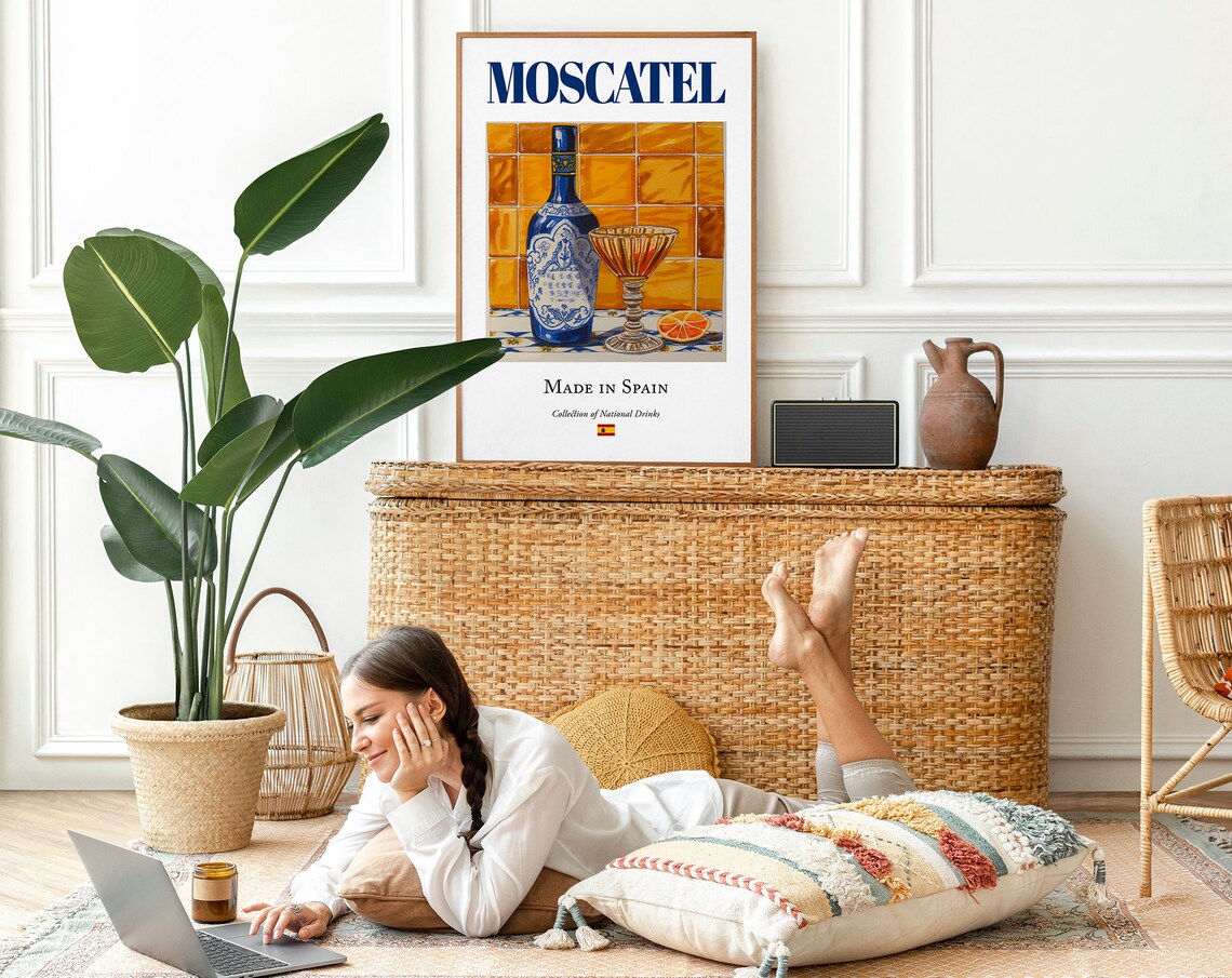 Moscatel on Maiolica Tile, Spanish Beverage Poster - Image 3