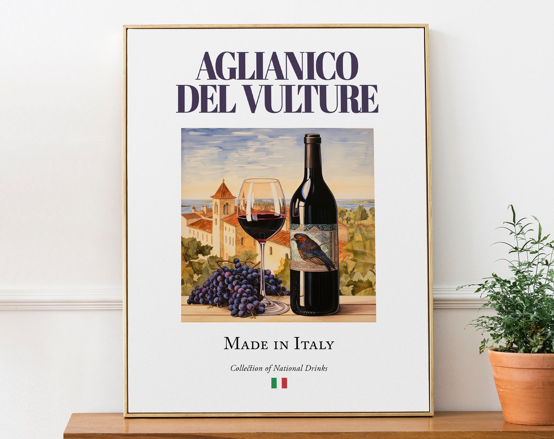 Aglianico Del Vulture Maiolica Tile, Kitchen Bar Poster