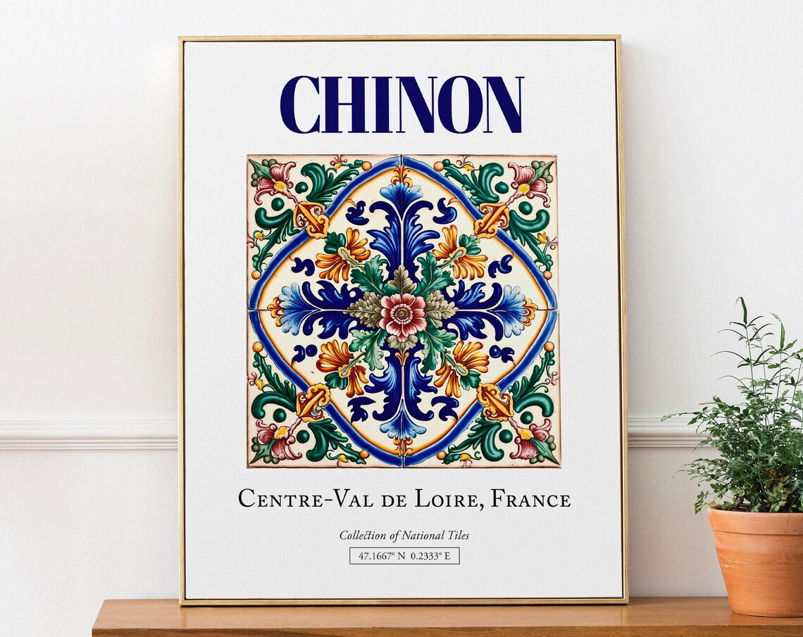 Chinon Centreval De Loire France Minimalist Travel Poster