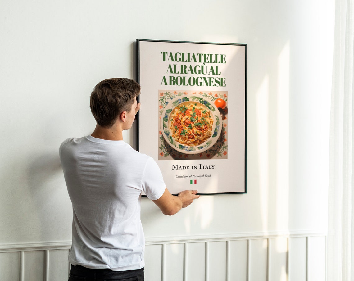 Tagliatelle al Ragù Bolognese, Maiolica Tile Art Print - Image 2