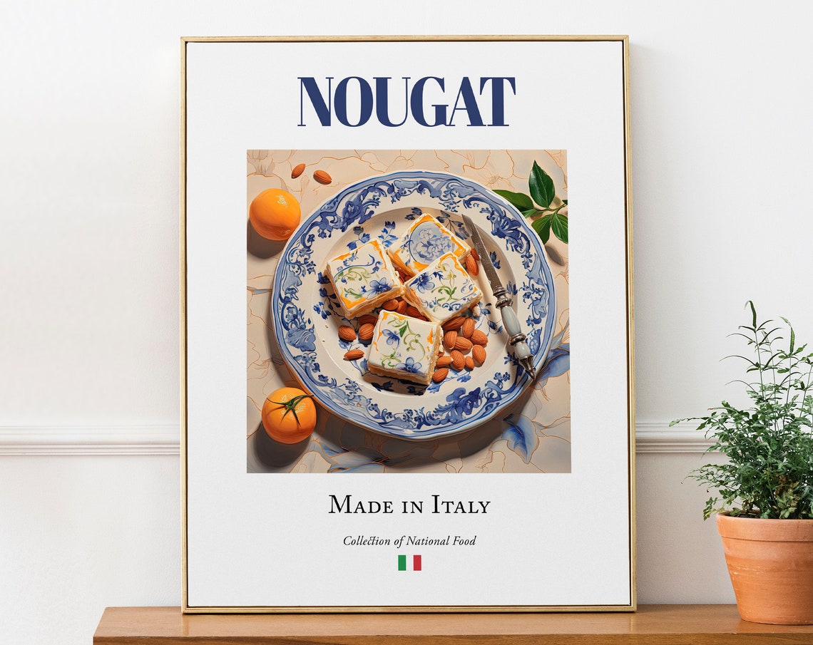 Nougat On Maiolica Tile Plate, Italian Food Art Print