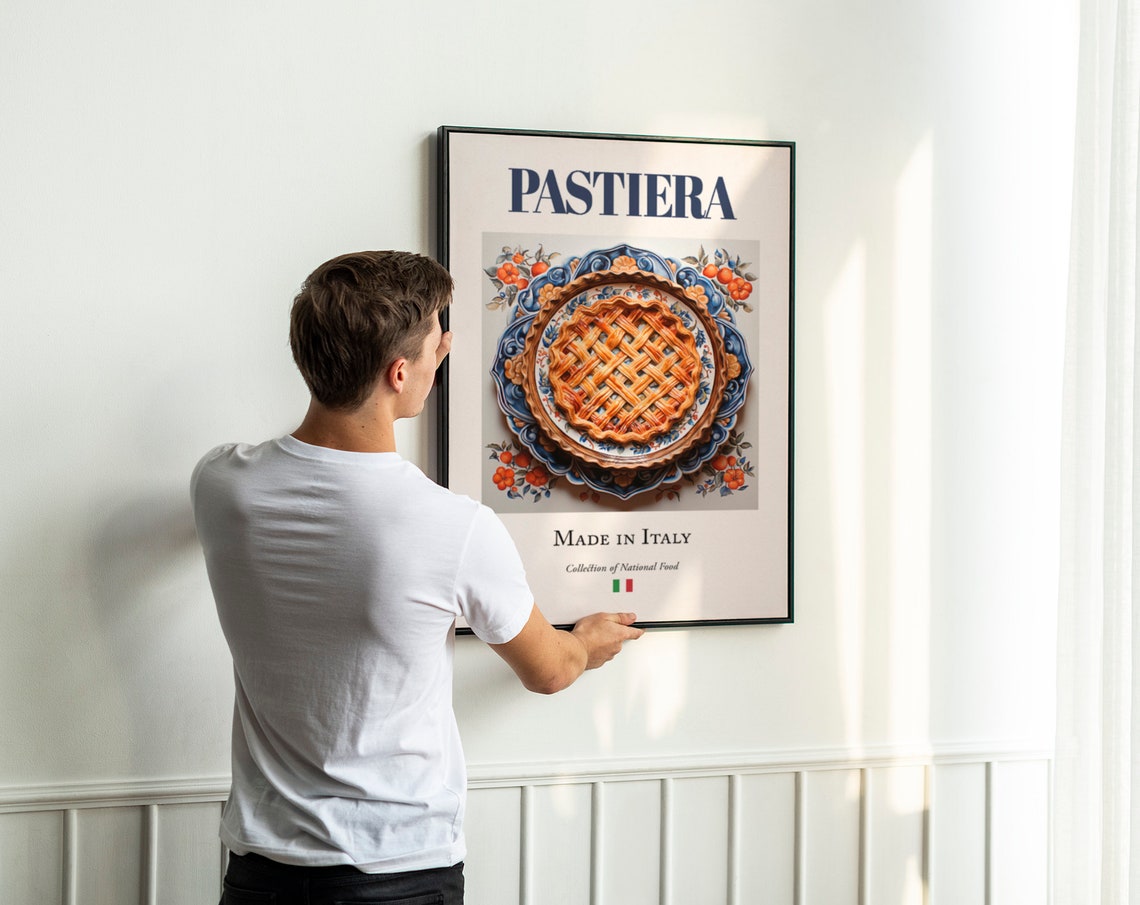 Pastiera on Maiolica Tile Plate, Italian Food Art Print - Image 3