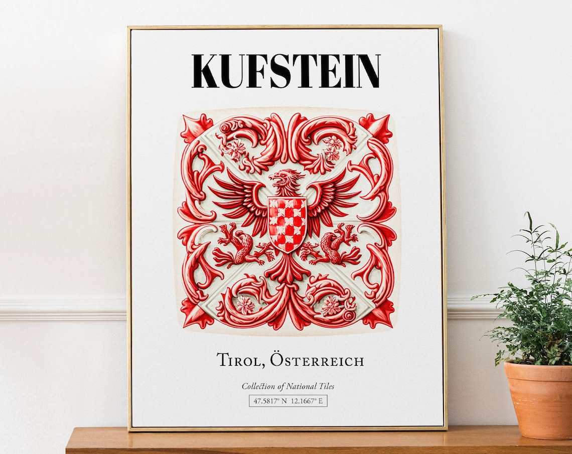 Kufstein Tirol Austria Tile Pattern Travel Poster