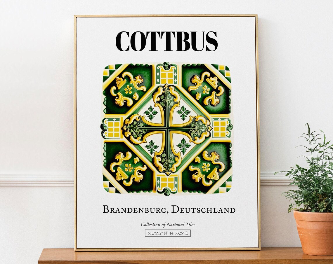 Cottbus Brandenburg Germany Traditional Tile Pattern Art Print