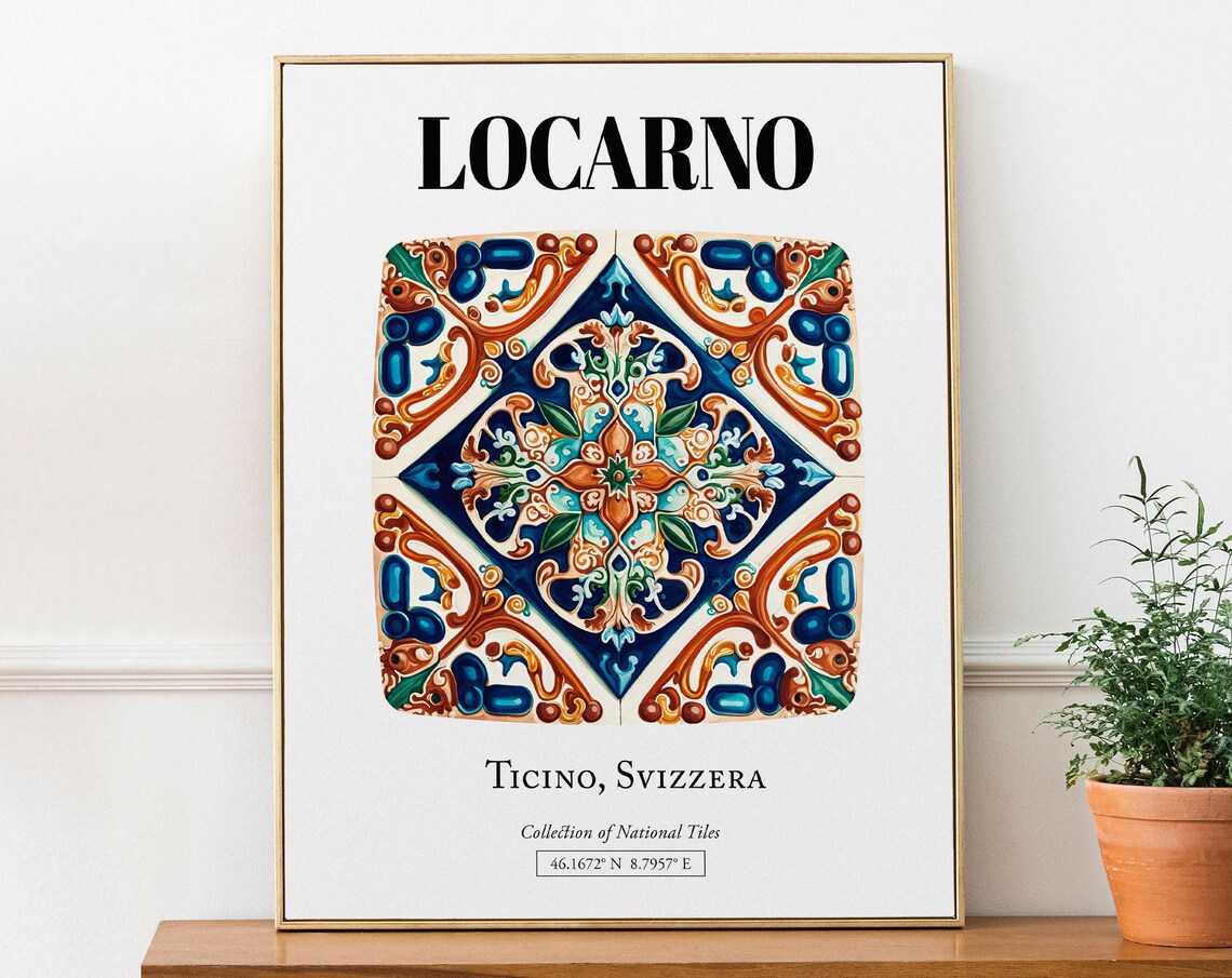 Locarno Ticino Svizzera Tile Pattern Art Print