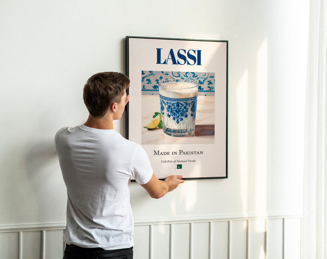 Lassi Traditional Pakistani Beverage, Kitchen Decor - Image 2