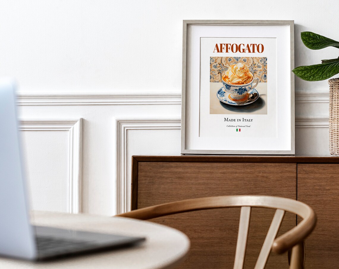 Affogato On Maiolica Tile Plate, Italian Food Poster - Image 3