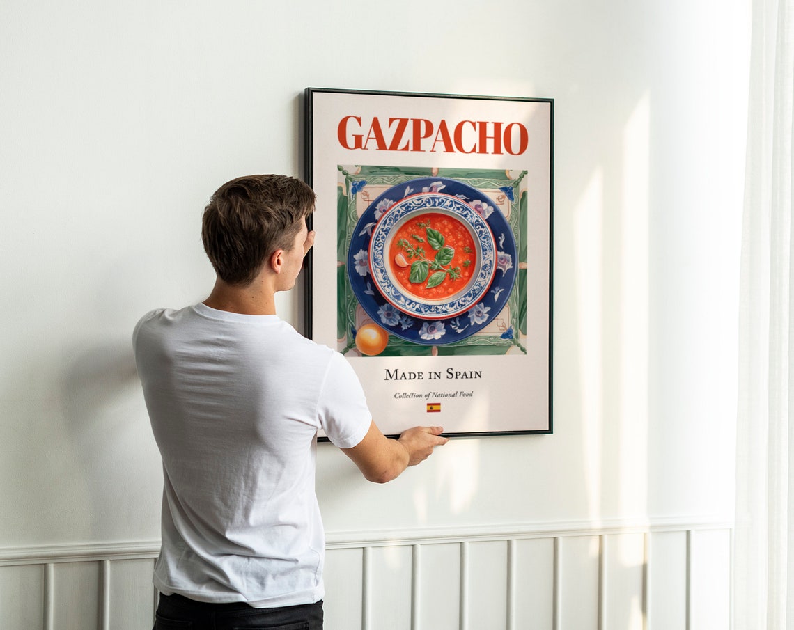 Gazpacho On Maiolica Tile Plate, Kitchen Wall Art - Image 3
