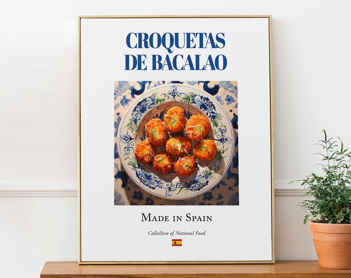 Croquetas De Bacalao, Maiolica Tile Plate Art Print