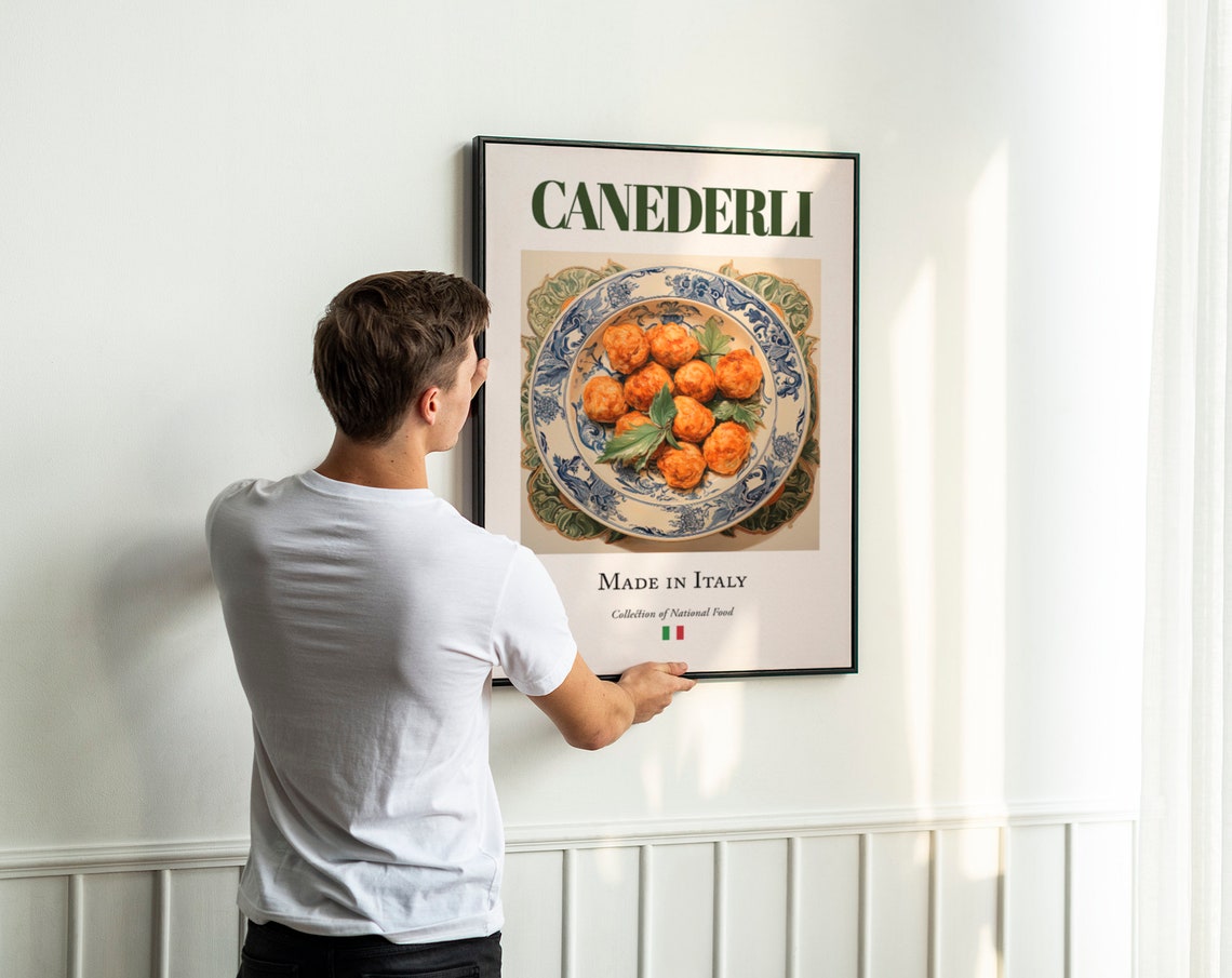 Canederli on Maiolica Tile Plate, Italian Food Art Print - Image 3