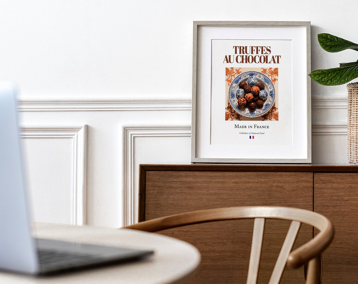 Chocolate Truffles on Maiolica Plate, Food Poster - Image 4