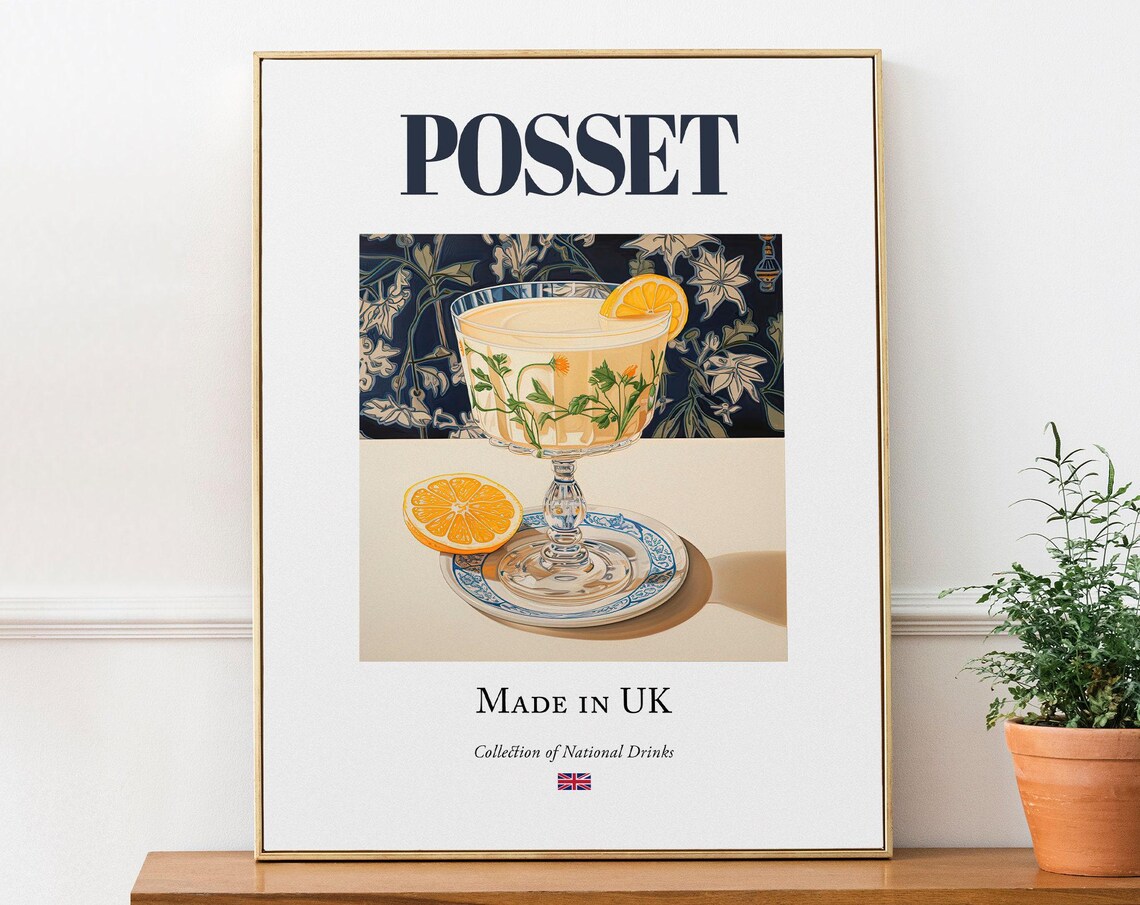 Posset on Maiolica Tile Traditional Beverage Art Print