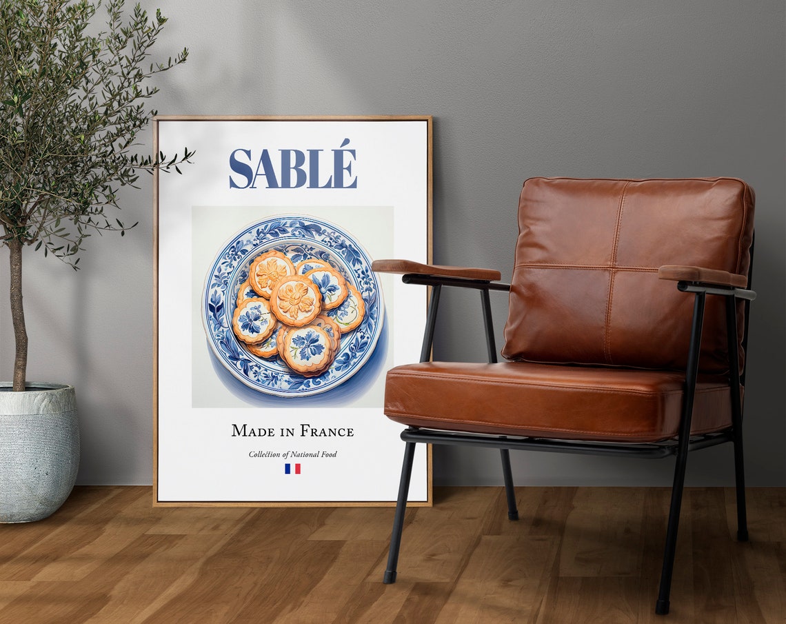 Sabl On Maiolica Tile Plate, French Kitchen Art Print - Image 4