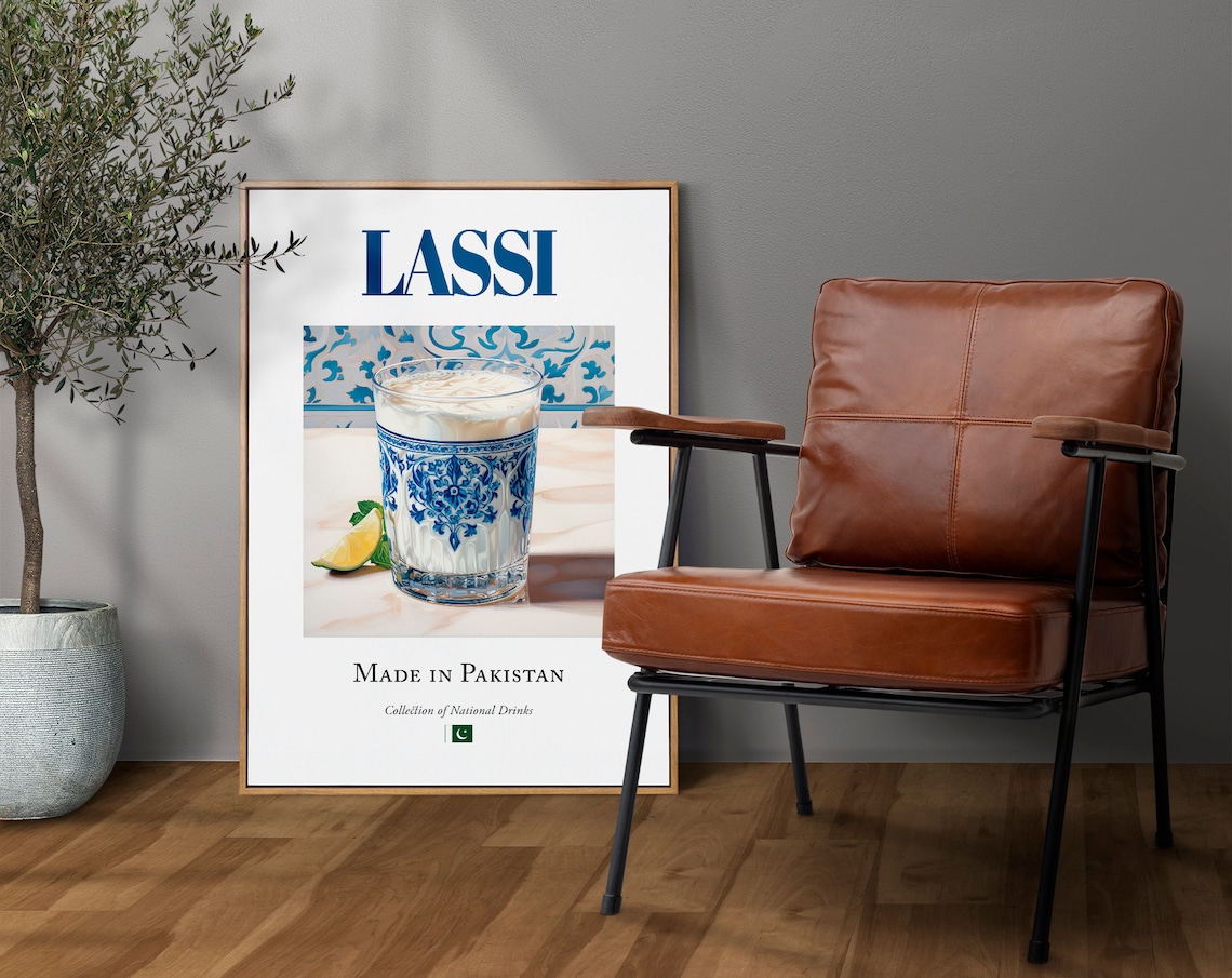 Lassi Traditional Pakistani Beverage, Kitchen Decor - Image 4