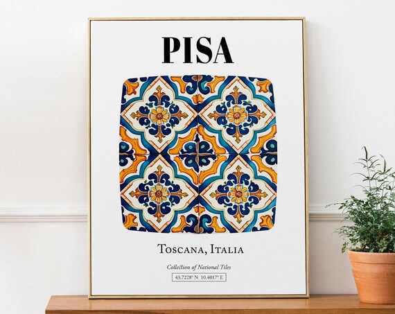 Pisa Toscana Italy Traditional Tile Pattern Art Print