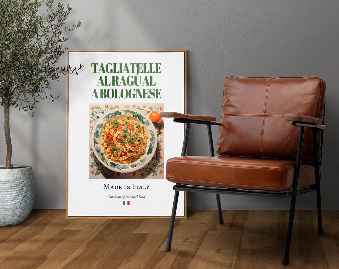 Tagliatelle al Ragù Bolognese, Maiolica Tile Art Print - Image 4