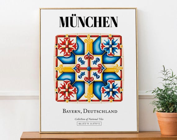 München Bayern Deutschland Tile Pattern Art Print