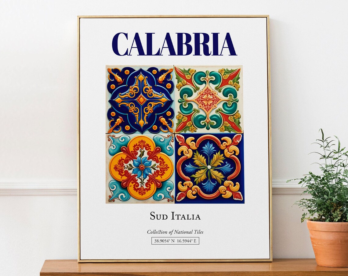 Calabria Italy Traditional Maiolica Tile Art Print