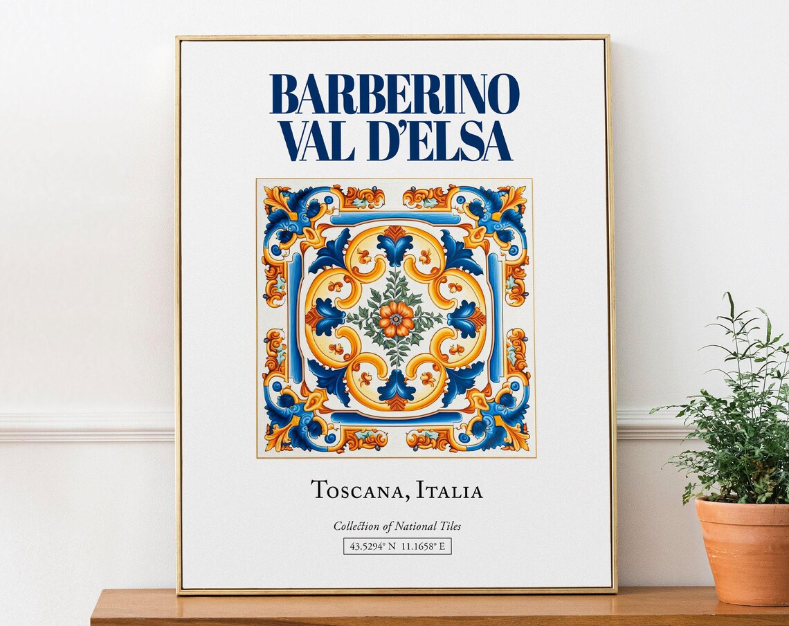 Barberino Val Delsa Toscana Italy Maiolica Tile Poster